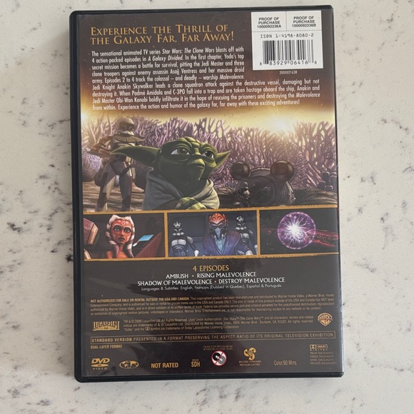 Star Wars: The Clone Wars - A Galaxy Divided (DVD, 2009) Disney - Picture 2 of 5